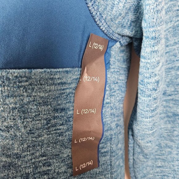 All In Motion Kids Pullover 1/4 Zip Fleece Sweatshirt Large 12/14 Teal Comfort - Picture 6 of 8